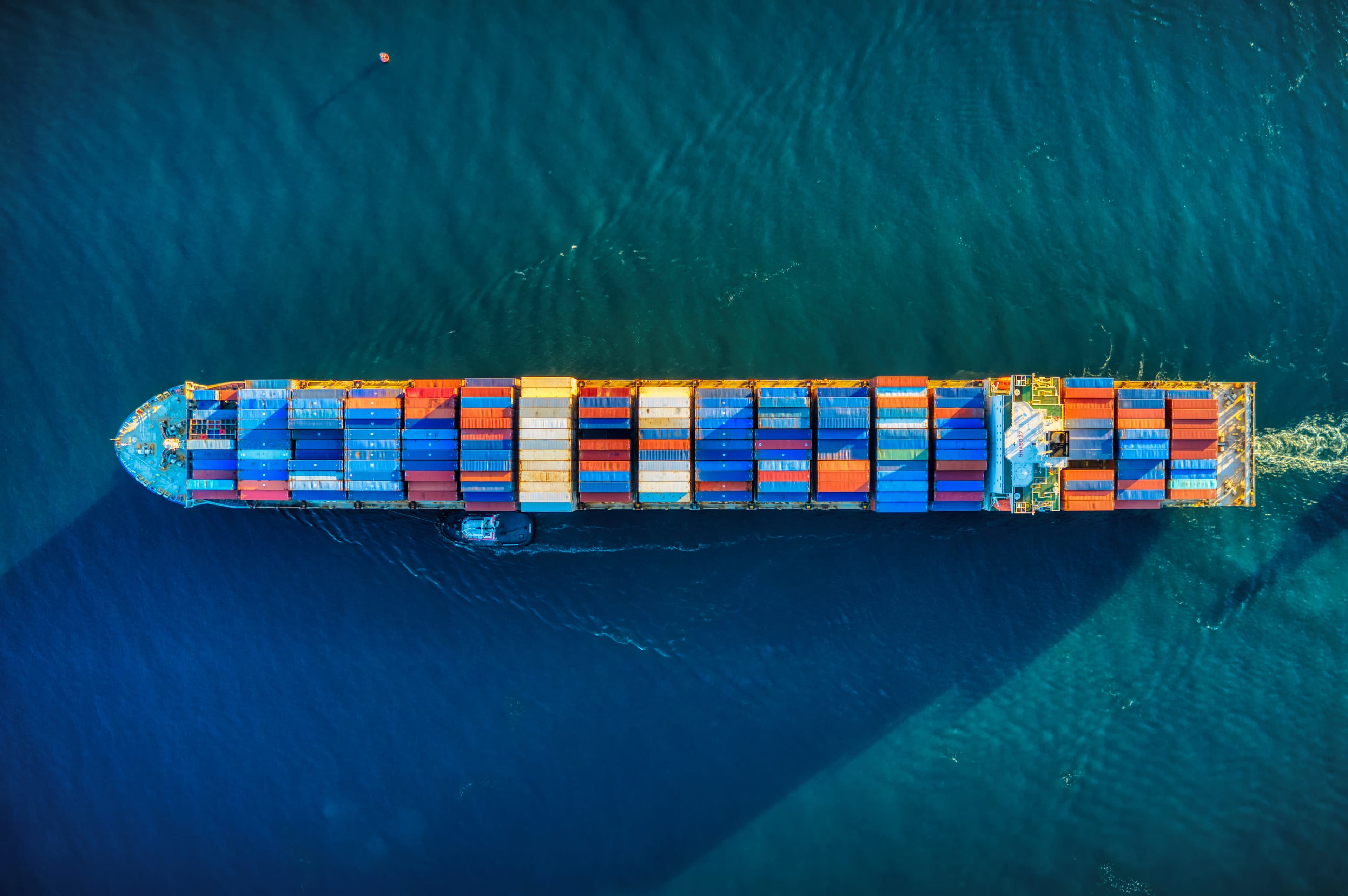 Cargo ship on the ocean